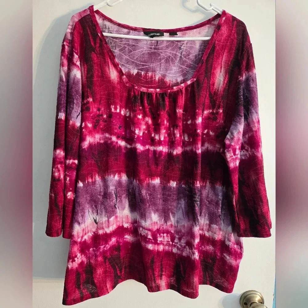 Avenue Purple Tie Dye Top Size 22/24
